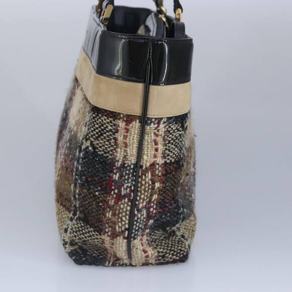 Burberry Hand Bag Wool Beige Gold - Picture 5 of 16